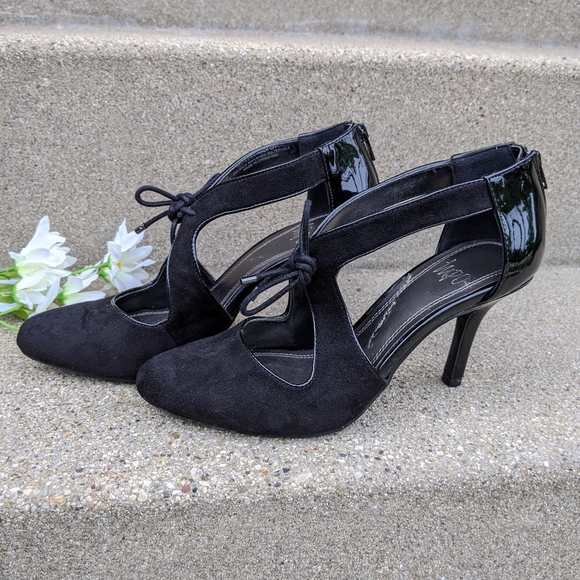 Black Dressy Heels With Back Zipper 7.5 - Picture 2 of 7